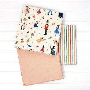 Whole Cloth Quilt Kit/DIY Baby Quilt/Quilt Kit for Baby/Premium Quilting Weight Fabric/100% Cotton/Land of Sweets in Cream Metallic