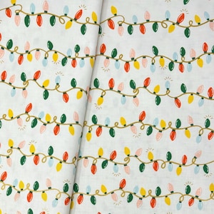 Holiday Lights in Cream Metallic/Holiday Classics/Rifle Paper Co./Cotton + Steel/100% Quilting Weight Cotton/By the Half Yard