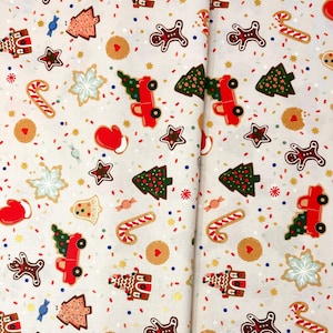 Christmas Cookies in Cream Metallic/Holiday Classics III/Rifle Paper Co./Cotton + Steel/100% Quilting Cotton/By the Half Yard