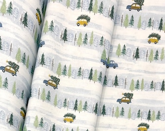 CLEARANCE/Snow Drive in Ice/Digital Print/Dear Stella/100% Quilting Weight Cotton/By the Yard