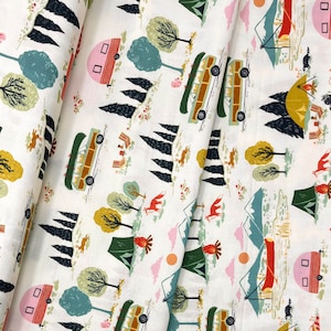 Gone Camping/Gone Camping/Faye Guanipa/Dear Stella/100% Quilting Weight Cotton/Digital Print/By the Half Yard or Yard