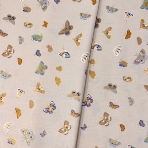 Butterfly House in Linen Metallic/English Rose/Rifle Paper Co./Cotton+Steel/RJR Fabrics/100% Quilter Weight Cotton/By the Half Yard