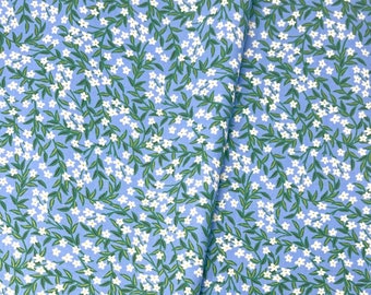 Daphne in Blue Metallic/Bramble/Rifle Paper Co./Cotton + Steel/RJR Fabrics/100% Quilter Weight Cotton/By the Half Yard or Yard