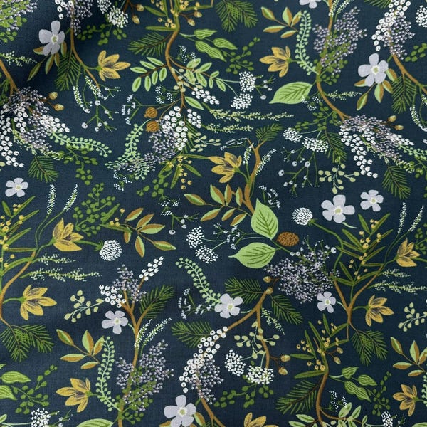 Juniper Forest in Evergreen/English Rose/Rifle Paper Co./Cotton + Steel/RJR Fabrics/100% Quilter Weight Cotton/By the Half Yard