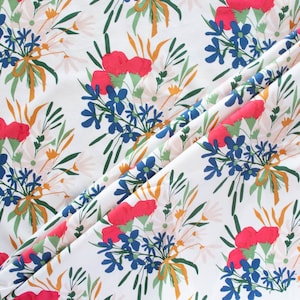 CLEARANCE/Bouquet Meadow Poplin/Wild Fronds/Kate Capone/Birch Fabrics/100% Organic Cotton/By the Half Yard or Yard