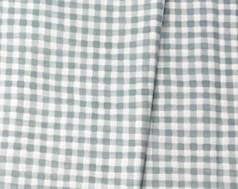 Painted Gingham in Slate/Meadow/Rifle Paper Co./Cotton + Steel/RJR Fabrics/100% Quilter Weight Cotton/By the Half Yard