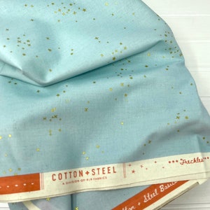 Freckles Baby Blues Unbleached Metallic/Cotton + Steel Basics/Cotton + Steel/RJR Fabrics/100% Quilter Weight Cotton/By the Half Yard