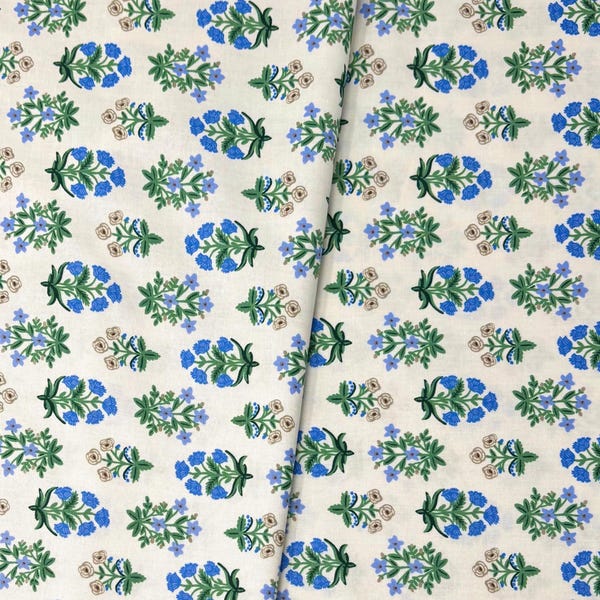 Mughal Rose in Blue/Camont/Rifle Paper Co./Cotton + Steel/RJR Fabrics/100% Quilter Weight Cotton/By the Half Yard