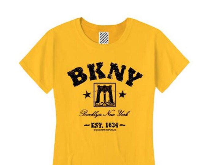 Womens Retro 'Da Bridge' BKNY (Brooklyn, New York) Vintage Style Graphic Tee-Urban, Trendy (sizes Sm-4X)