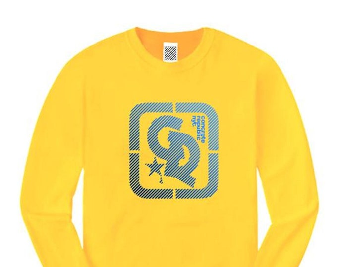 Mens long sleeve streetwear/graffiti tee, 'Blu' Concrete Republic logo graphic (sizes Sm-4XL)