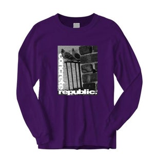 Mens long sleeve urban fashion tee, 'The Usual Suspects' NYC pigeon graphic (size Sm-4XL)