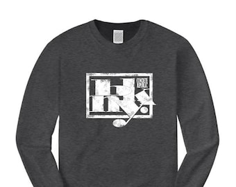 Mens urban fashion long sleeve tee, 'Kraftwerk' BKNY (Brooklyn, New York) futuristic graffiti style graphic (sizes Sm-4XL)