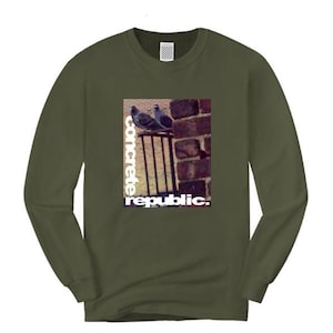 Mens long sleeve urban fashion tee, &#39;The Usual Suspects&#39; NYC pigeon graphic (size Sm-4XL)