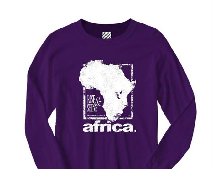 Mens long sleeve Afrocentric fashion tees 'Africa Nouveau' modern, urban style graphic collection (sizes Sm-4XL)