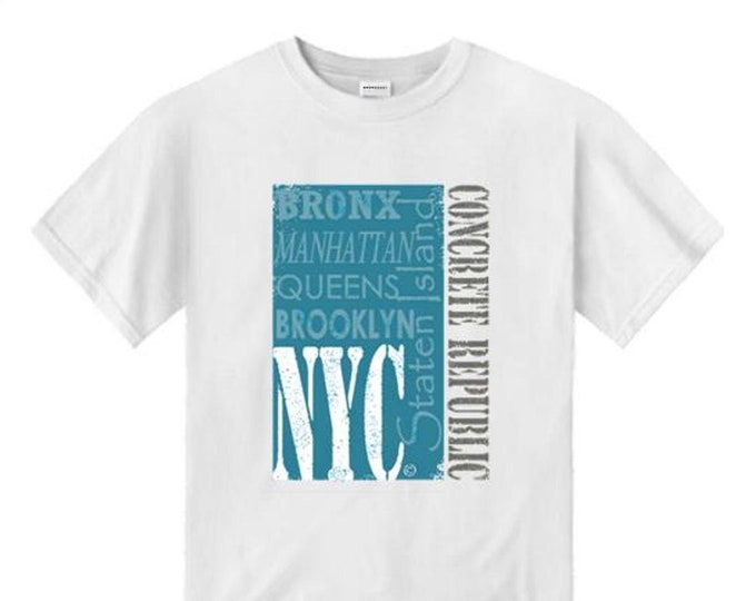 Mens New York Tee 'Fab Five NYC' graffiti style graphic tshirts (sizes Sm-4XL)
