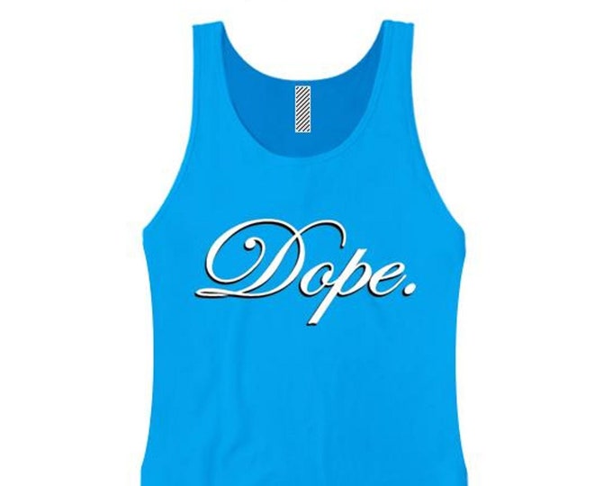 Womens stylish 'Dope' graphic tank tops-assorted colors (sizes Sm-3X)