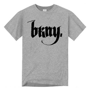 Mens urban fashion tee, &#39;Goth&#39; BKNY (Brooklyn, New York) calligraphy style graphic (sizes Sm-4XL)