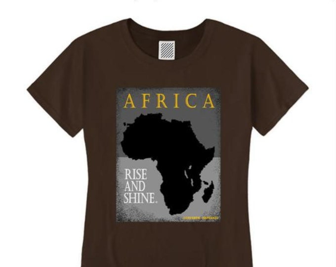 Afrocentric, Women's African art tee, Motherland graphic (sizes Sm-4X)