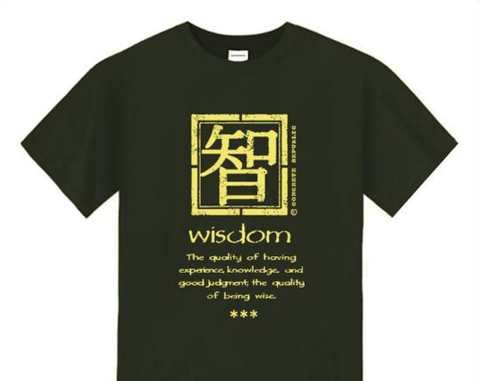 Wisdom, Mens Asian-Inspired urban graphic t-shirt (sizes Sm-4XL)
