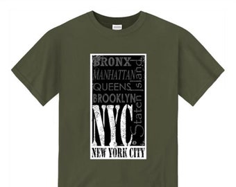 メンズ アーバン ファッション T シャツ「The Block, NYC」(ニューヨーク市) グラフィティ/ヒップホップ スタイルのグラフィック T シャツ (サイズ Sm-4XL)