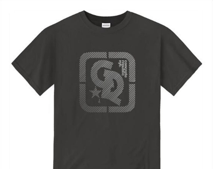 Mens streetwear/graffiti tee, 'Shades of Grey' Concrete Republic logo graphic (sizes Sm-4XL)