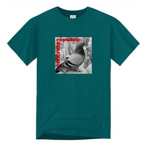 Mens urban fashion tee, &#39;Pigeon Forged&#39; iconic New York City pigeon photo (sizes Sm-4XL)