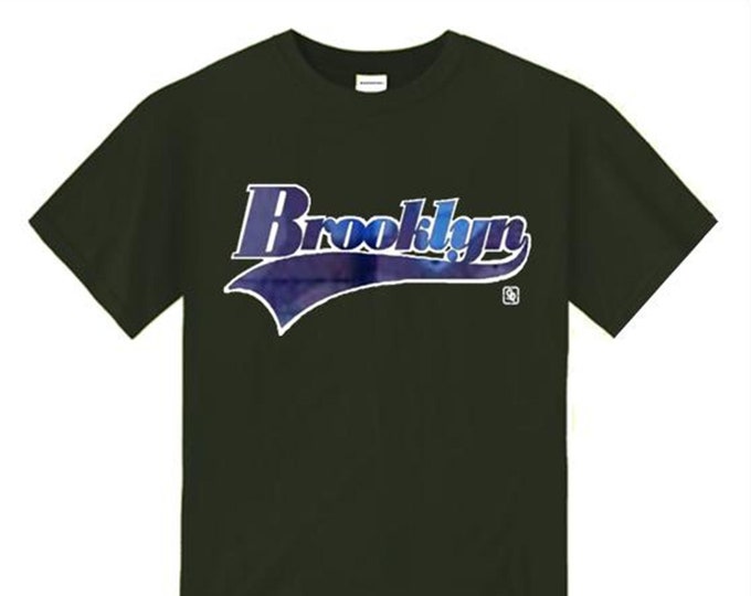 Mens urban style tshirts, 'Brooklyn' varsity style graffiti graphic (sizes Sm-4XL)