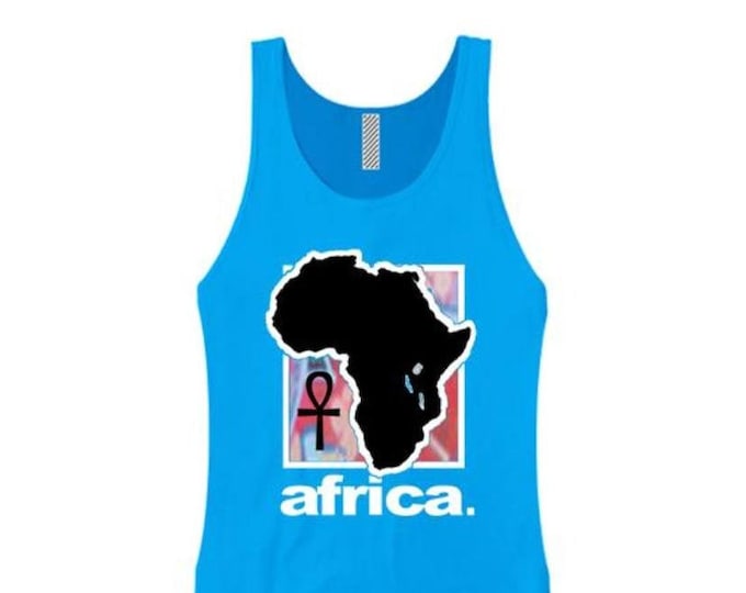 Womens Afrocentric fashion tank tops 'Africa Nouveau' modern, urban style graphic collection (sizes Sm-3X)