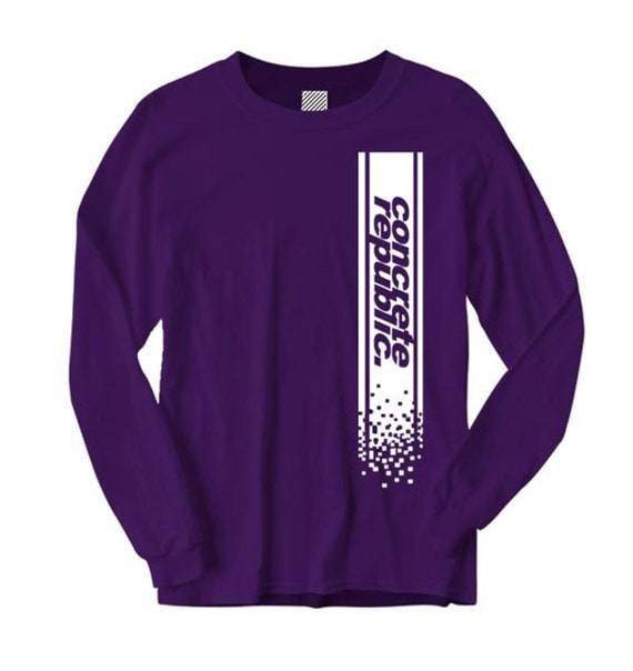 Mens Long Sleeve Urban Fashion Tee 'digitech' Vertical Graphic