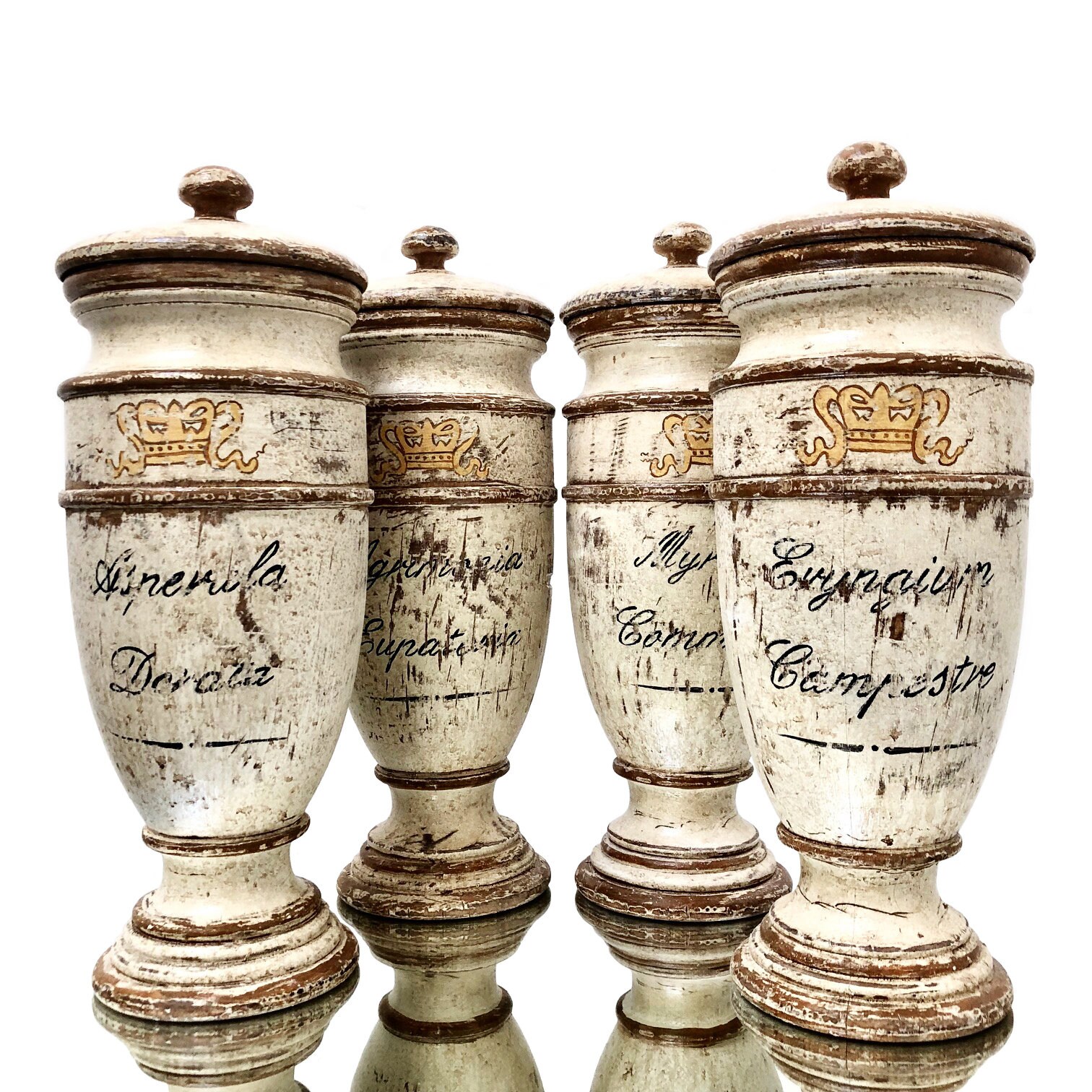 Antique Italian Apothecary Jars Splendid And Extremely Rare Etsy