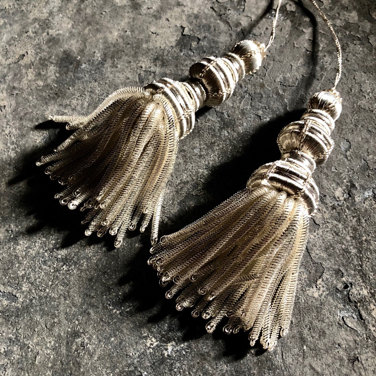 Antique Spanish Metallic Tassels Two Pairs Or Four Exquisite Etsy