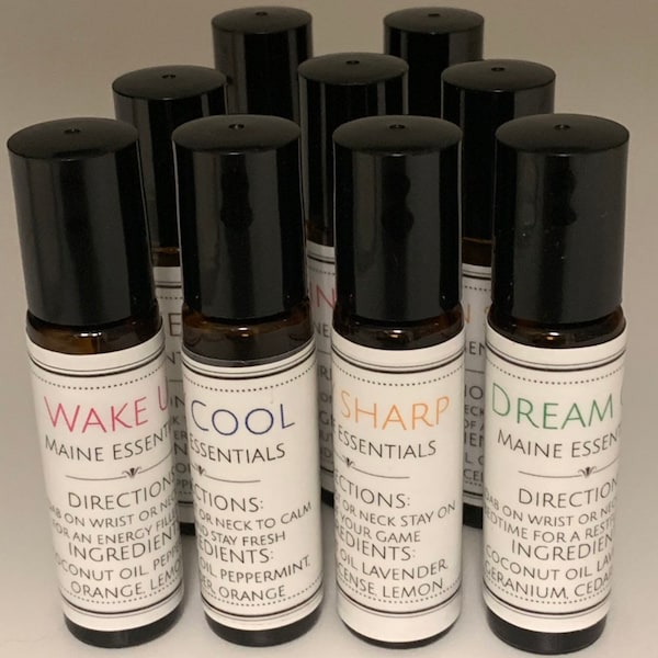 Essential Oil Roll-On Blends 10 ml | Essential Oil Roller On | Roller Blends, Many Varieties! Perfect Gift | Aromatherapy Oil Roller Blends