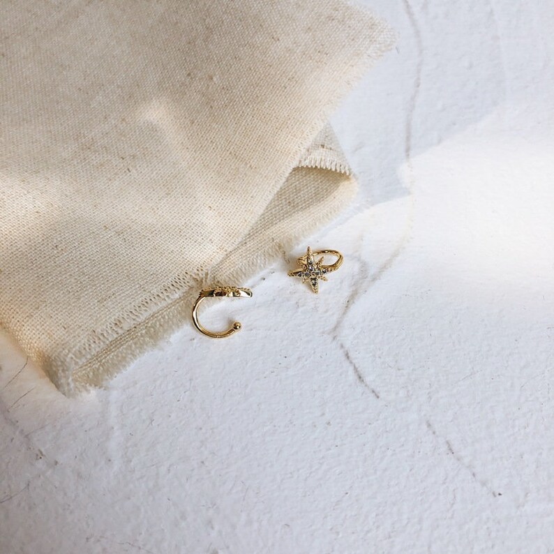 Star Ear Cuff Ear Cuff No Piercing Starburst Ear Cuff Etsy