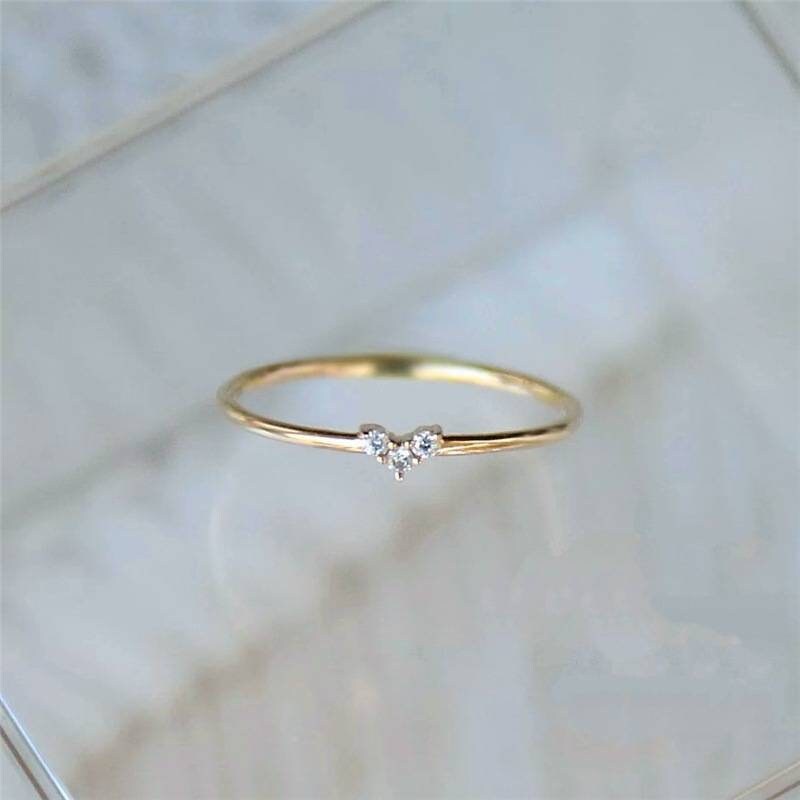 Dainty Heart Ring Zirconia Heart Ring Minimalist Heart Ring - Etsy Canada