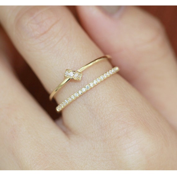 Stackable Engagement ring with one infinity band. | Diamond ring princess  cut, Rose gold engagement ring, Unique engagement rings