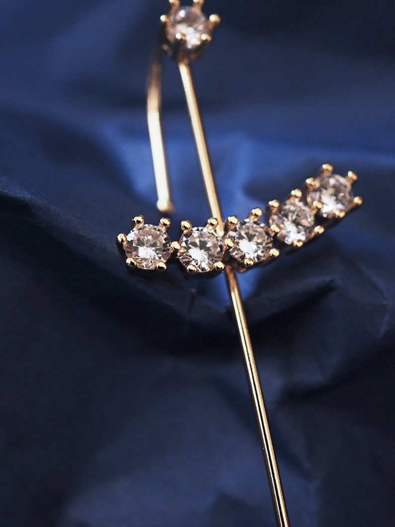 Ear Pin Ear Cuff No Piercing Ear Cuffs Gold Ear Cuff CZ Etsy