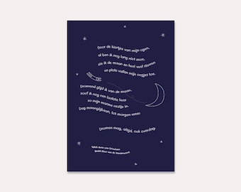 Tarjeta de poema A5 #2 i.c.w. Mam-An (tarjeta ilustrada con poema en neerlandés, especialmente para durante el embarazo o como regalo de maternidad)