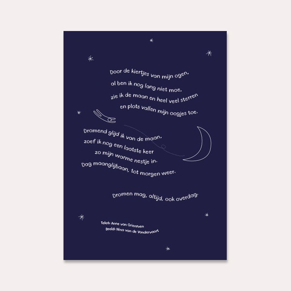 A5 Poem Card #2 i.c.w. Mam-An (illustrated card with poem in Dutch, especially for during pregnancy or as a maternity gift)