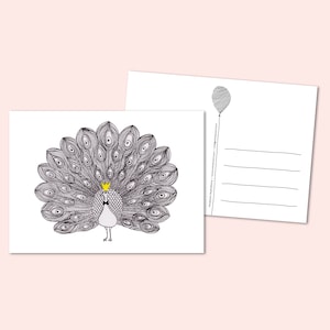 Partei Tier Pfau-Grußkarte. Illustrative Briefpapier, stolz auf dich
