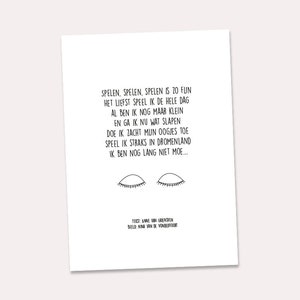 Cartão de poema A5 nº 1 i.c.w. Mam-An (cartão ilustrado com poema em holandês, especialmente para durante a gravidez ou como presente de maternidade)