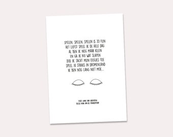 Tarjeta de poema A5 #1 i.c.w. Mam-An (tarjeta ilustrada con poema en neerlandés, especialmente para durante el embarazo o como regalo de maternidad)