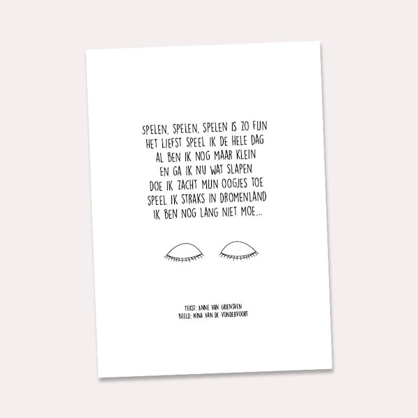 A5 Poem Card #1 i.c.w. Mam-An (illustrated card with poem in Dutch, especially for during pregnancy or as a maternity gift)