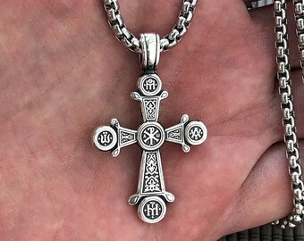 Big Heavy Cross Mens Biker Solid 925 Sterling Silver Pendant | Etsy