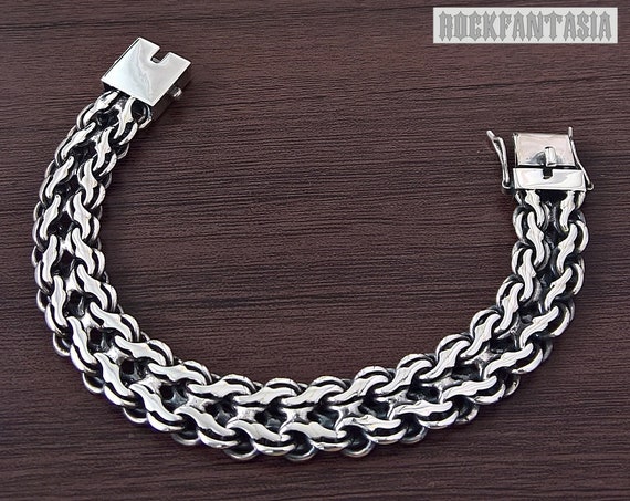 【20/80】SILVER WIRE CHAIN DOUBLE BRACELET Double Ring Chain Bracelet | AMiGAZ Attitude Approved