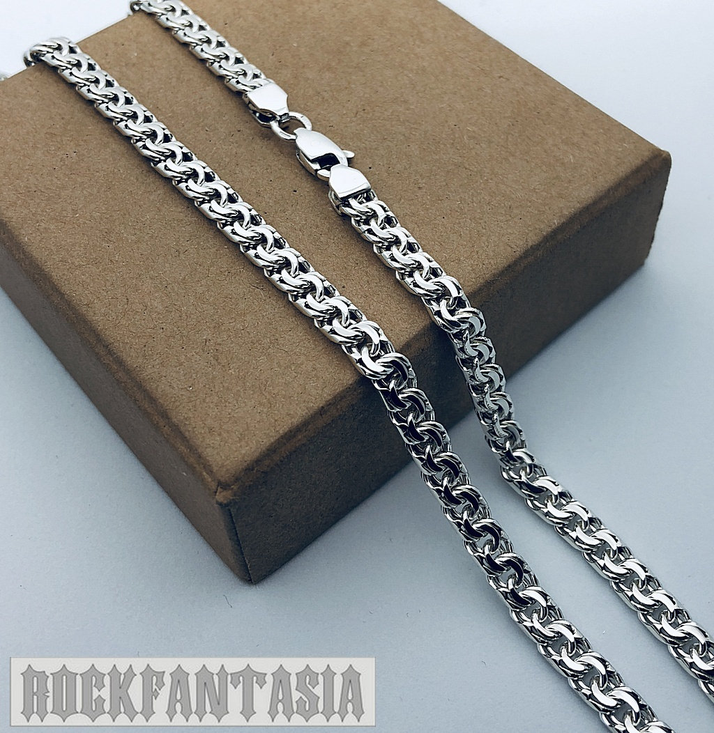 Heavy Thick Silver Man Chain, 670-750 Grams Solid Silver Byzantine