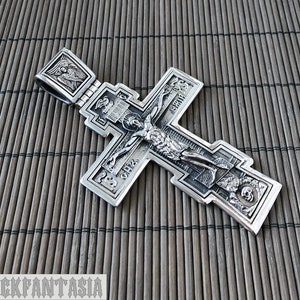 Big and Heavy Christian Orthodox Crucifix Jesus Cross 925 Sterling ...