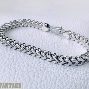 Franco bracelet 925 sterling silver curb box chain mens