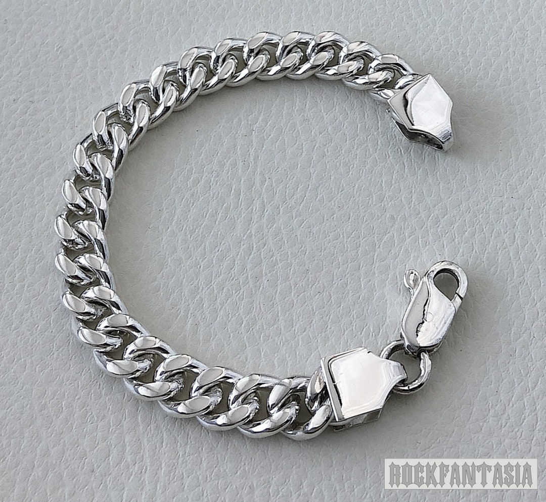 Sterling Silver Curb Bracelet - Etsy