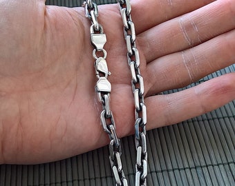 Ankerketting massief 925 sterlingzilveren herenketting zwaar breed zwart geoxideerd