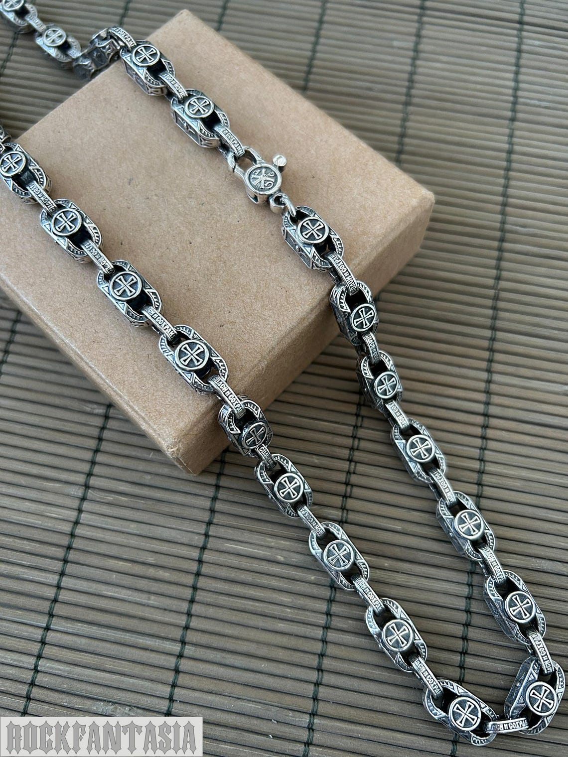 Heavy Wide Cross Chain Necklace Mens 925 Sterling Silver Mens Lobster ...